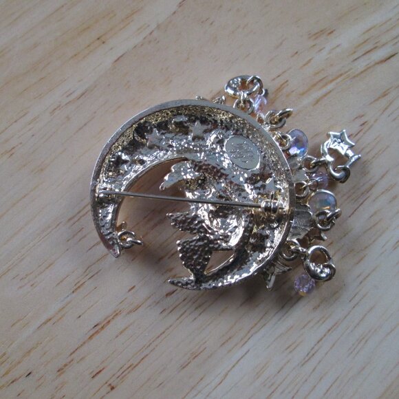 Kirks Folly Bear Moon Brooch - Picture 4 of 5